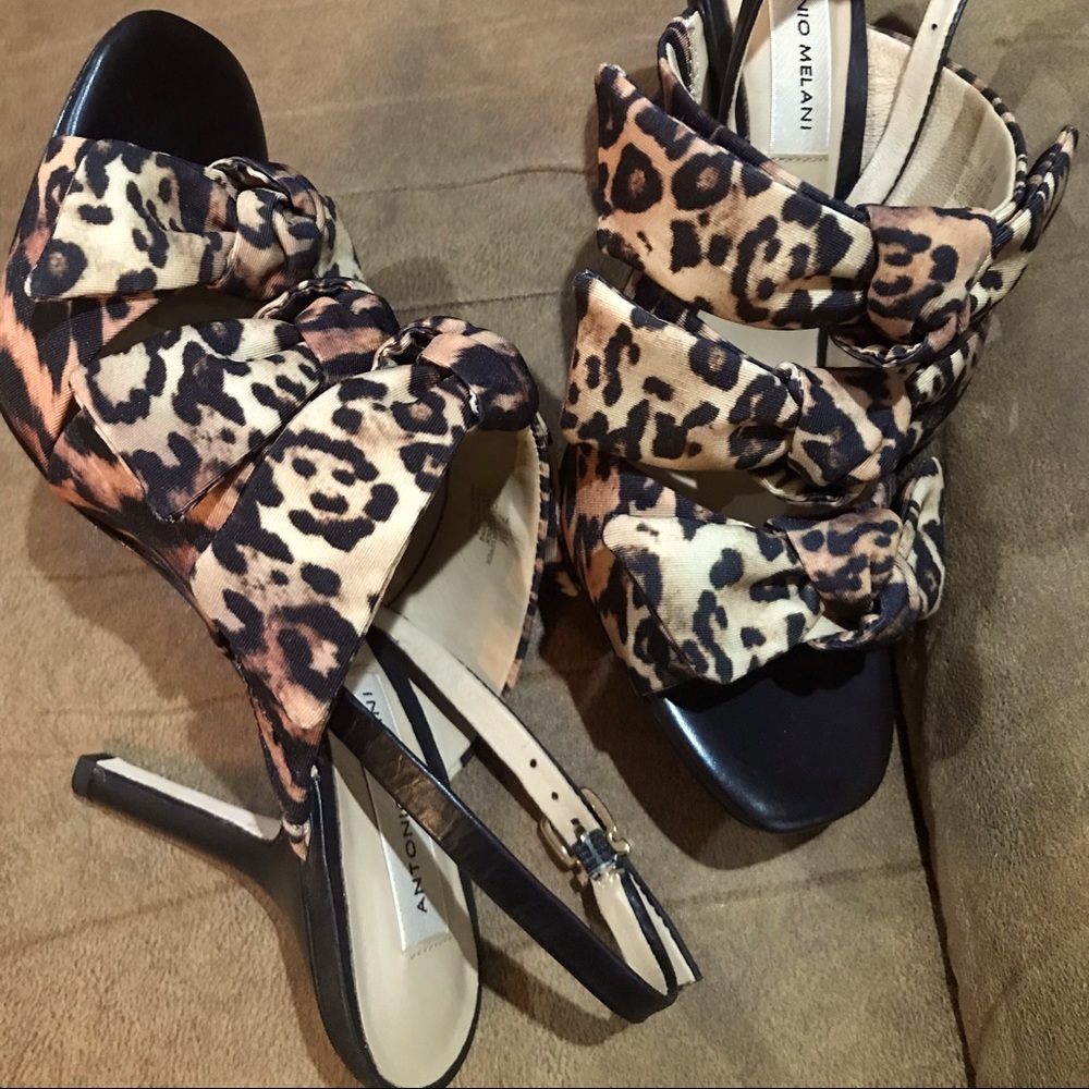 COPY - ANTONIO MELANI NEW ANIMAL PRINT HEELS 4” .. Sandals Size 7 1/2